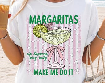 Margaritas Made Me Do It PNG, Coquette Aesthetic Png, Tropical Beach, Funny Summer , Coquette Retro Svg, Girly Bows, Girls Trip Shirt