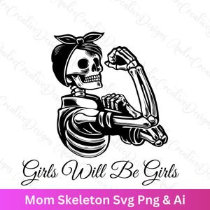 Rosie de klinkhamer skelet-SVG | Vrouw macht Svg | Girl Power-svg | Digitale download | Clipart moeder gezicht | Bestanden voor Cricut
