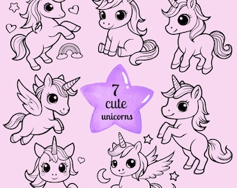 Cute Unicorn Png, Baby Unicorn Svg, Unicorn Svg, Girl Nursery Decor, Baby Shower Png, Gift for Girl, Girl Summer Tee Svg, Cute Animal Png