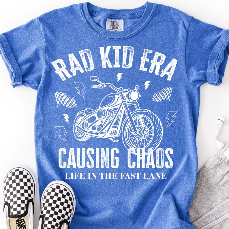 Rad Kid Era SVG PNG: Trendy Cool Kid Design | Edgy Boy Motorcycle Shirt | Toddler SVG | Baby Shower Gift | Causing Chaos (Digital Download)
