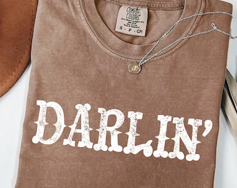 Darlin PNG SVG, design per maglietta da cowgirl western, tipografia country per sublimazione