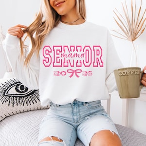 Senior Mama Bow 2026 Svg Png,Football Senior Mom 2026, Senior Mom 2026 Sublimation, Senior Mom Graduation T-Shirt, In My Senior Mom Era Svg