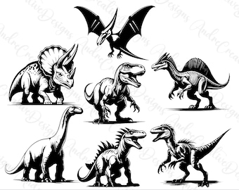 Dinosaur SVG | Dino Silhouette Illustration | Animals PNG | Dinosaur Images |  Dinosaur Clipart |  Svg Files |  Cut File | Vector Svg