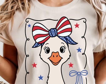 Mama Goose 4th of July SVG PNG, Patriotic American Mama Goose Shirt Design, Funny USA Red White Blue Graphic, Sublimation File for Cricut
