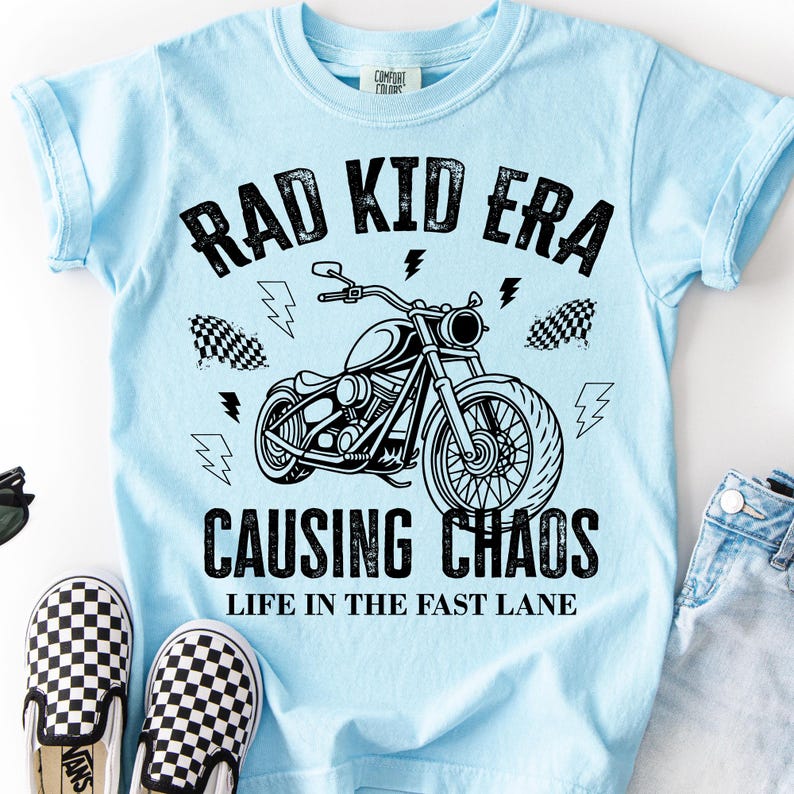Rad Kid Era SVG PNG: Trendy Cool Kid Design | Edgy Boy Motorcycle Shirt | Toddler SVG | Baby Shower Gift | Causing Chaos (Digital Download)