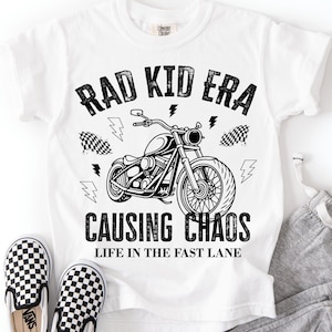 Rad Kid Era SVG PNG: Trendy Cool Kid Design | Edgy Boy Motorcycle Shirt | Toddler SVG | Baby Shower Gift | Causing Chaos (Digital Download)