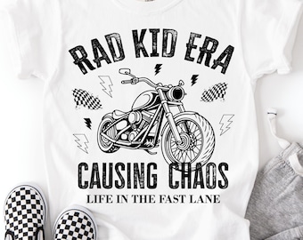 Rad Kid Era Motorcycle SVG PNG: Edgy Toddler Design (Digital Download)