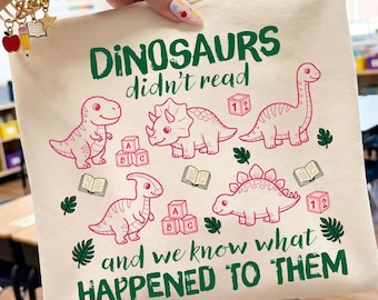 Funny Dinosaurs Didn't Read Png Svg, Baby Dinosaur, Abc Letters, Funny Quotes Svg, Book Lovers, Retro Books, Bookish Png, Kids Reading