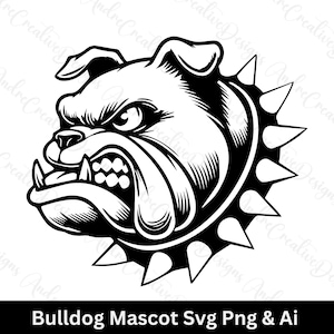PNG Svg mascotte de bouledogue | Clipart Bouledogue |  | Svg maman bouledogue | Tête de bouledogue | Téléchargement instantané | Cricut Vector Svg