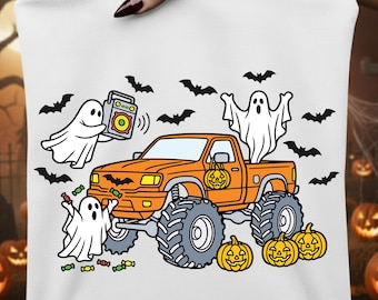 Boo Ghost Monster Truck PNG SVG, Cute Pumpkin Boys Halloween, Kids Halloween Toddler, Spooky Pumpkin Trick or Treat, Retro Trendy Fall