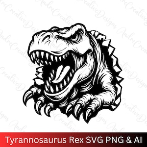 Tiranossauro Rex SVG, Dino Scratch Design, Arquivo de Corte T-Rex, Clipart de Dinossauro, T-Rex para Cricut, Download T-Rex SVG, Dinossauro Estilo Scratch