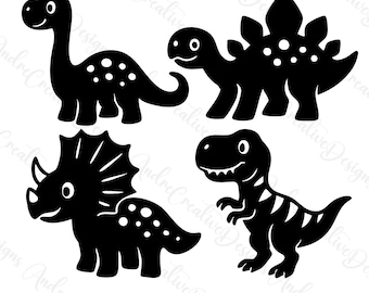 Cute Dinosaur SVG Bundle | T-Rex Triceratops Jurassic | Dinosaur Shapes for Child’s Room Decor | Vector Cutting File | Instant Download