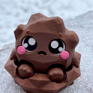 Stone Element Flexi Clicker Fidget Toy, 3D Printed, Licensed PuffyPuff Design