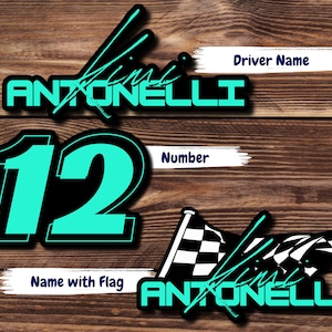 Kimi Antonelli F1 Sticker, Mercedes Racing Driver #12 image 1