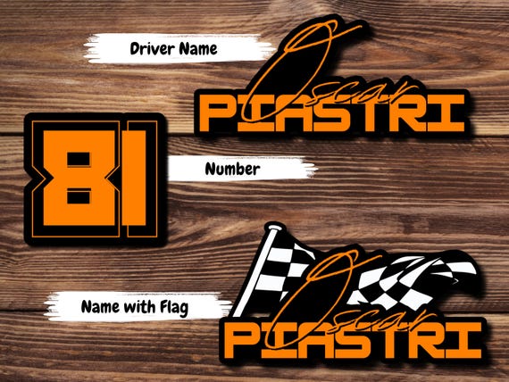 Oscar Piastri (81) F1 Racing Sticker - McLaren Racing / Regular or UV Laminate Options