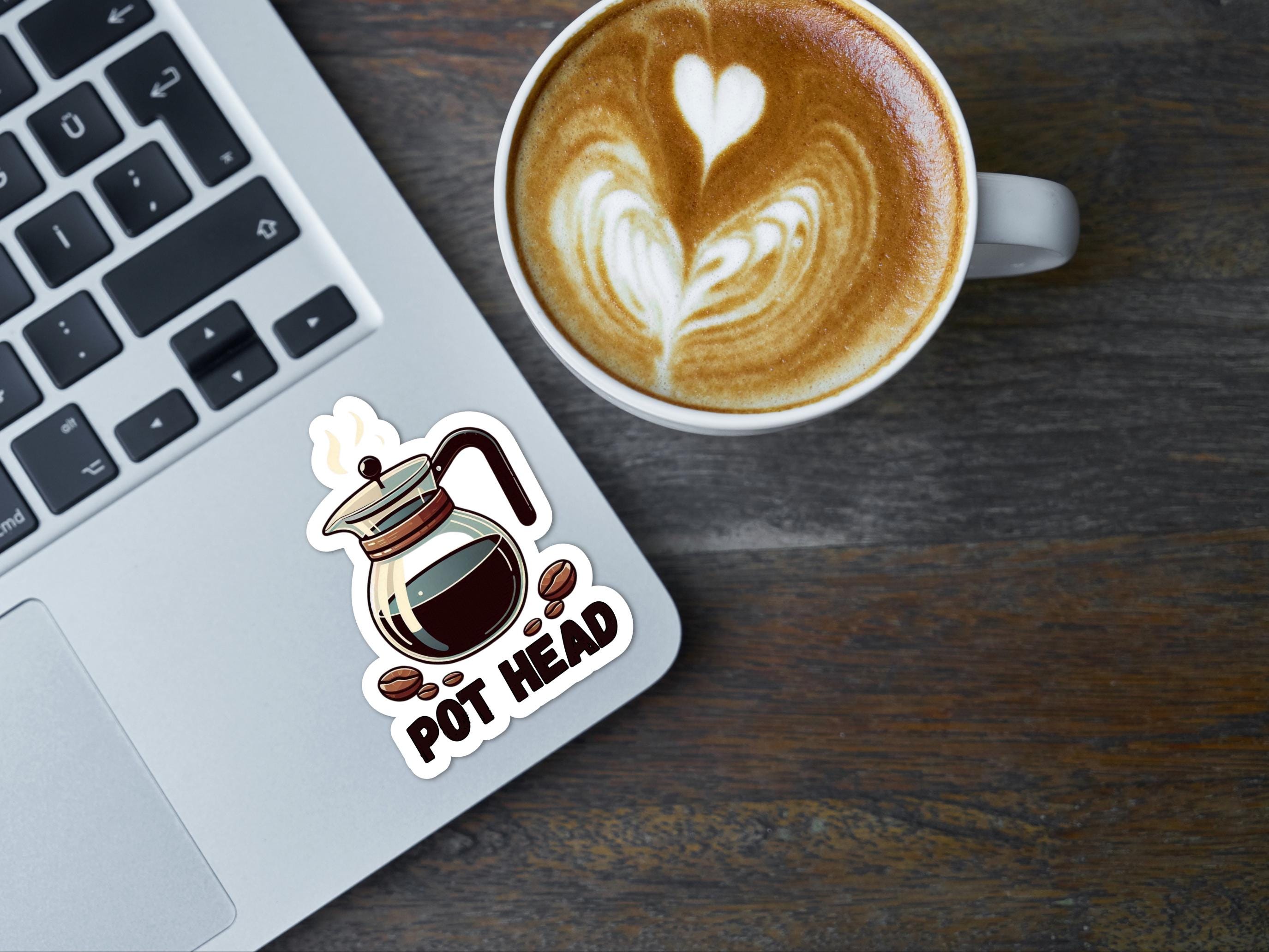 Coffee Pot Head Sticker / Vinyl Sticker - Etsy
