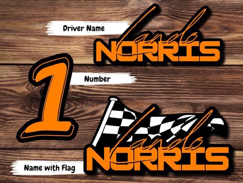 F1 Racing Stickers - Lando Norris (1) // Mclaren // Vinyl / Water ...