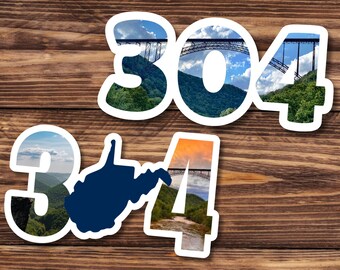 304 West Virginia Vinyl Sticker: WV Area Code