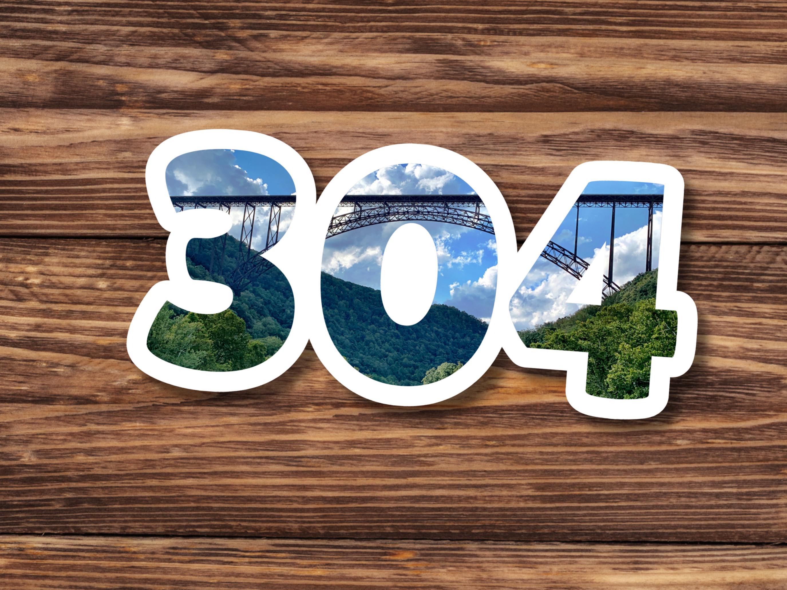 304 West Virginia Vinyl Sticker: WV Area Code - Etsy