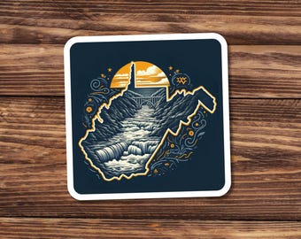 WV Whitewater Vinyl Sticker: West Virginia Tumbler Decal