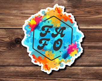 FAFO Rainbow Cloud Vinyl Sticker, Water-Resistant Laptop Decal
