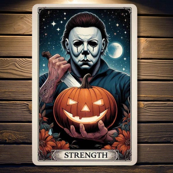 Tarot Card Vinyl Sticker / Halloween / Michael Myers / Slasher