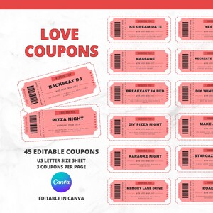 Druckbare Liebesgutscheine, Valentinstagsgeschenk, Geburtstagsgeschenk, benutzerdefinierte Gutscheine zum Jubiläum, bearbeitbar und personalisiert, Liebeskarten zum Geburtstag