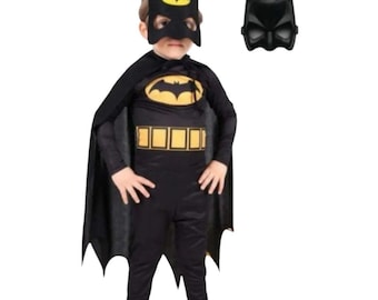 Superhero Kids Costume with Cloak | Bat Cosplay Costume for Kids | Dark Superhero Outfit | Luxury Super Cosplay Costume