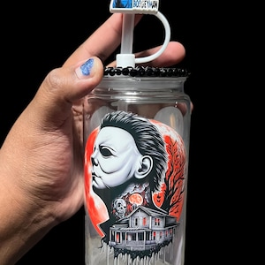Horror tumblers  - Assorted Horror movie Tumblers with Handcrafted rhinestone lids -