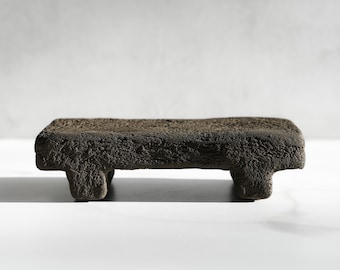 Medium Shelf Riser in Textured Earthen Brown Concrete