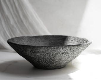 Wabi Sabi Centerpiece Bowl in Stone Grey Concrete