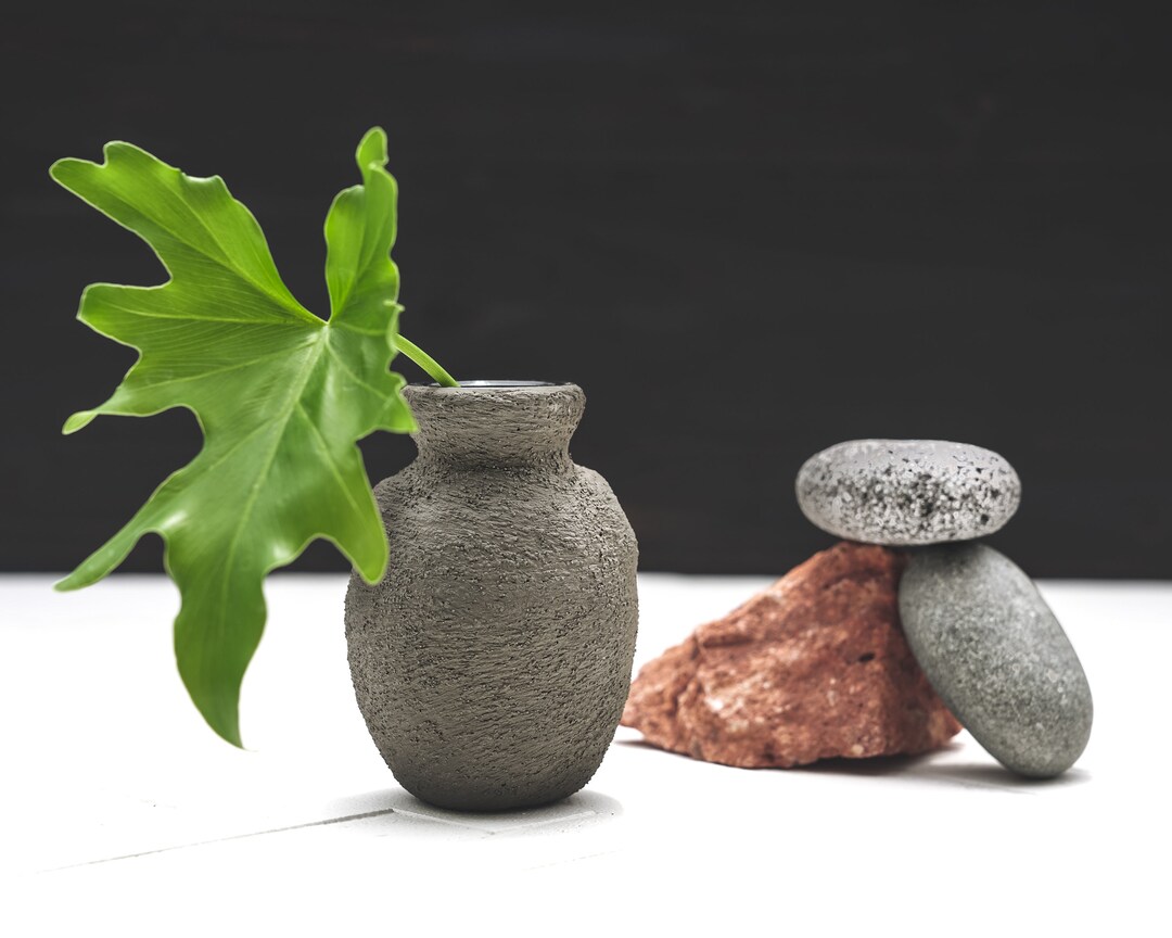 Two Handled Greek Vase in Brushed Earthen Brown Concrete Etsy