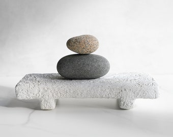 Large Shelf Riser in Textured Alpine White Concrete