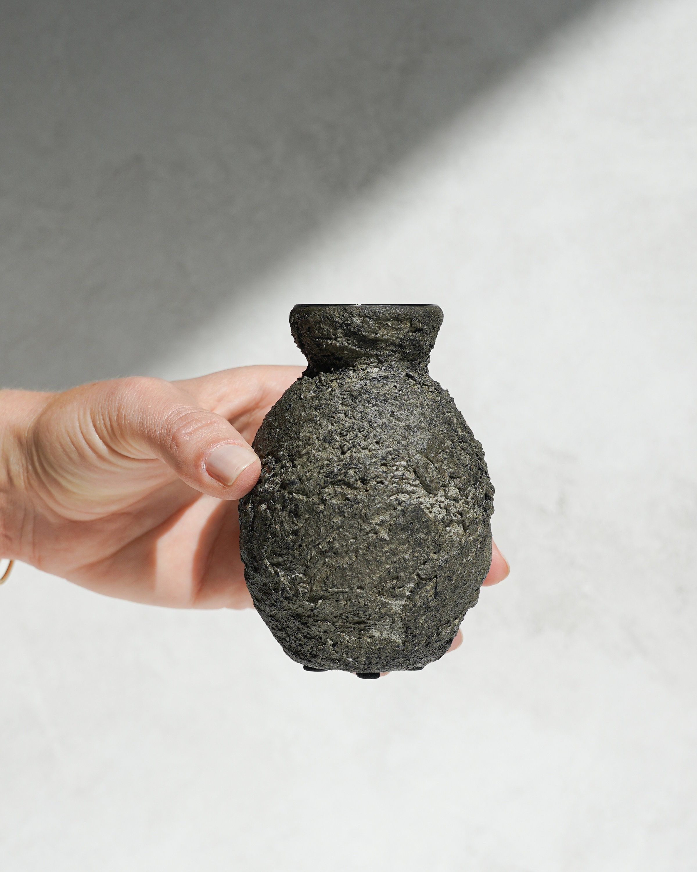 Greek Vase in Textured Vintage Grey Concrete