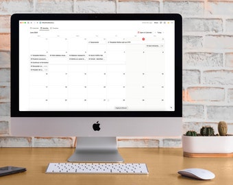 May include: A computer screen displaying a calendar app with a monthly view. The calendar is for June 2024 and shows several events scheduled for the month. The app has a feature to add events and notes.