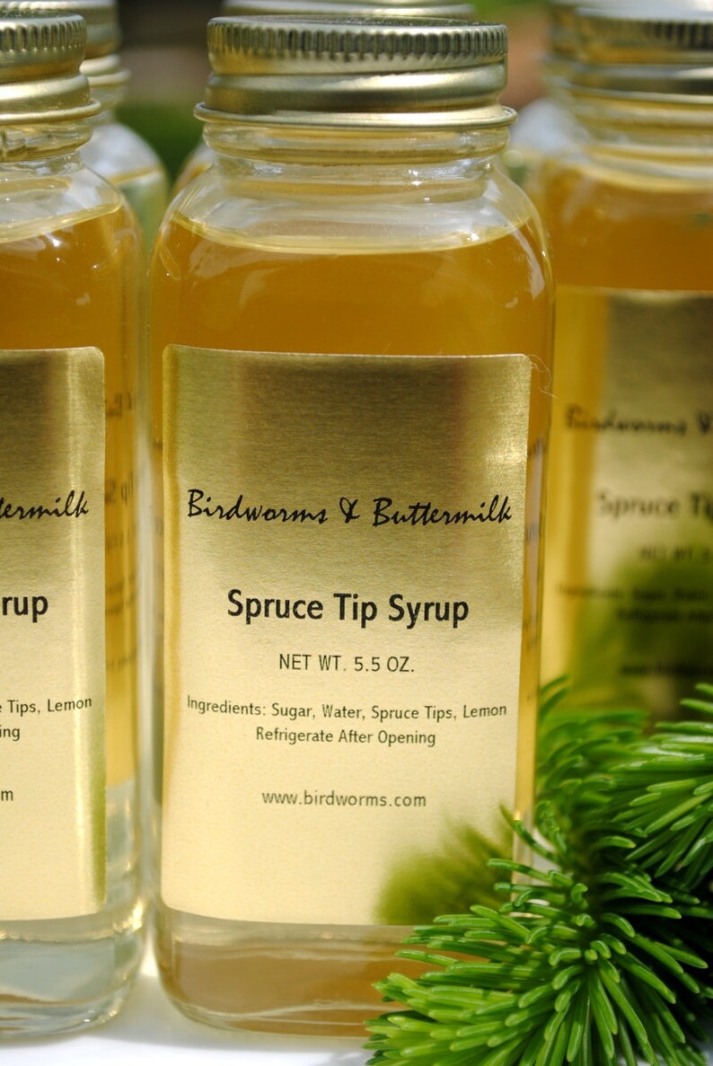 Spruce Tip Syrup Wildcrafted Cocktail Mixer Simple Syrup Etsy