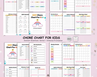 Tabla de tareas personalizada para niños, registro de rutina diaria (descarga digital)