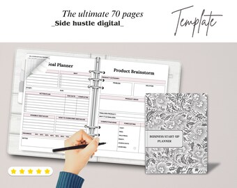 Side Hustle Planner, Daily Productivity Journal, Business Organizer, Goal Setting Tracker, Undated Planner