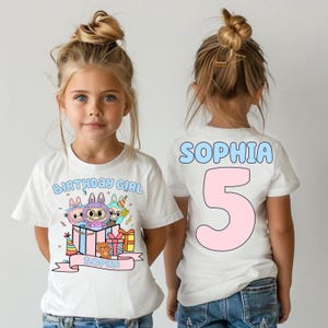 Labubu Custom  Birthday Girl Shirt Personalized Labubu Birthday Gift Custom Birthday Shirt Cute Birthday T-Shirt Custom Birthday Girl Tee
