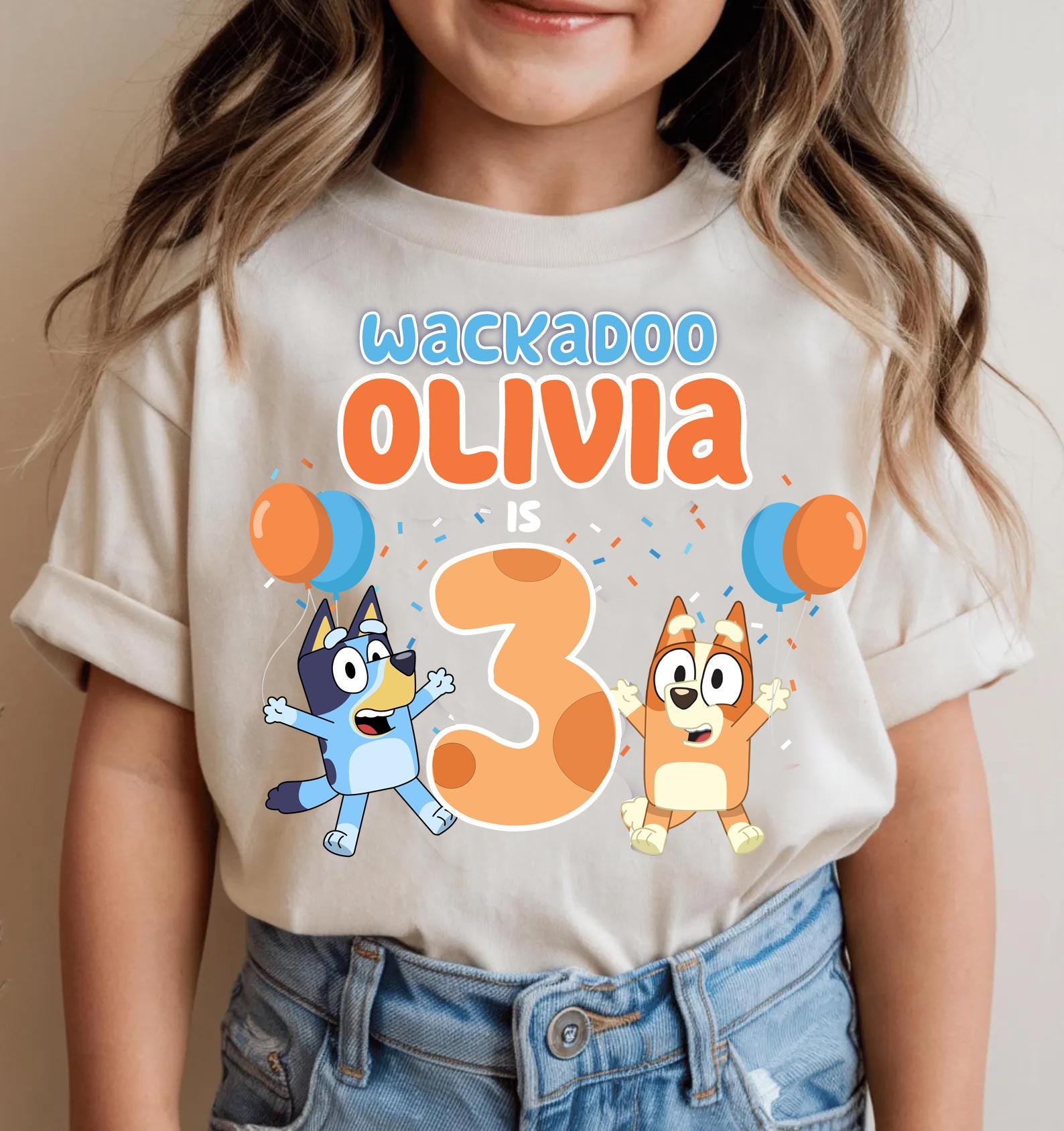 Handmade Bluey Birthday Shirt