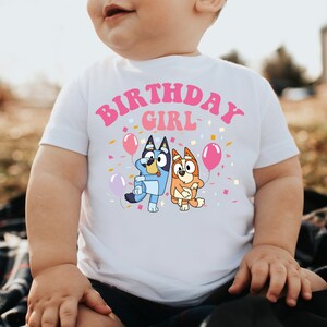 Blue Birthday Girl Shirt Baby Girl Shirt Cute Birthday Girl Shirt Cartoon Birthday Girl Tee Custom Birthday Party Shirt Funny Tees Toddler