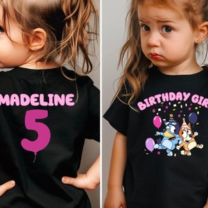 Blue Birthday Shirt Custom Name Two Sided Blue Shirt Girl&Boy Birthday Tee Custom Blue Family Shirt Birthday Party Shirt Personalized Shirt