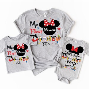 Disney Custom Family Trip 2025 T-shirt My First Disney Trip Onesie Custom Mom Dad Sister Bro T-shirt 2025 Disneyland Trip Sweatshirt