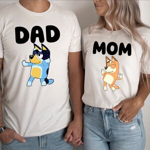 Blue Mom Dad Shirt Matching Family Shirt Blue Shirt Custom Name Shirt Grandma Grandpa Shirt Birthday Shirt Cartoon Tee Personalized Shirt
