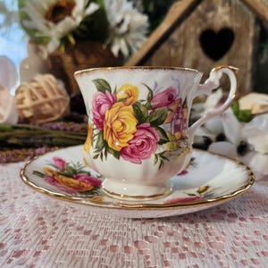 Rosina-Queens &quot;Centenary Year&quot; Bone China Tea Cup and Saucer