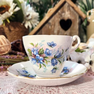 Royal Albert Blue Flower Teacup and Saucer – Made in England