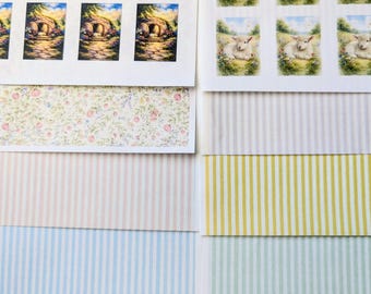 Pasteltransferpapier lente/paas voor polymeerklei - bloemen, strepen, plaid, tombe, lam