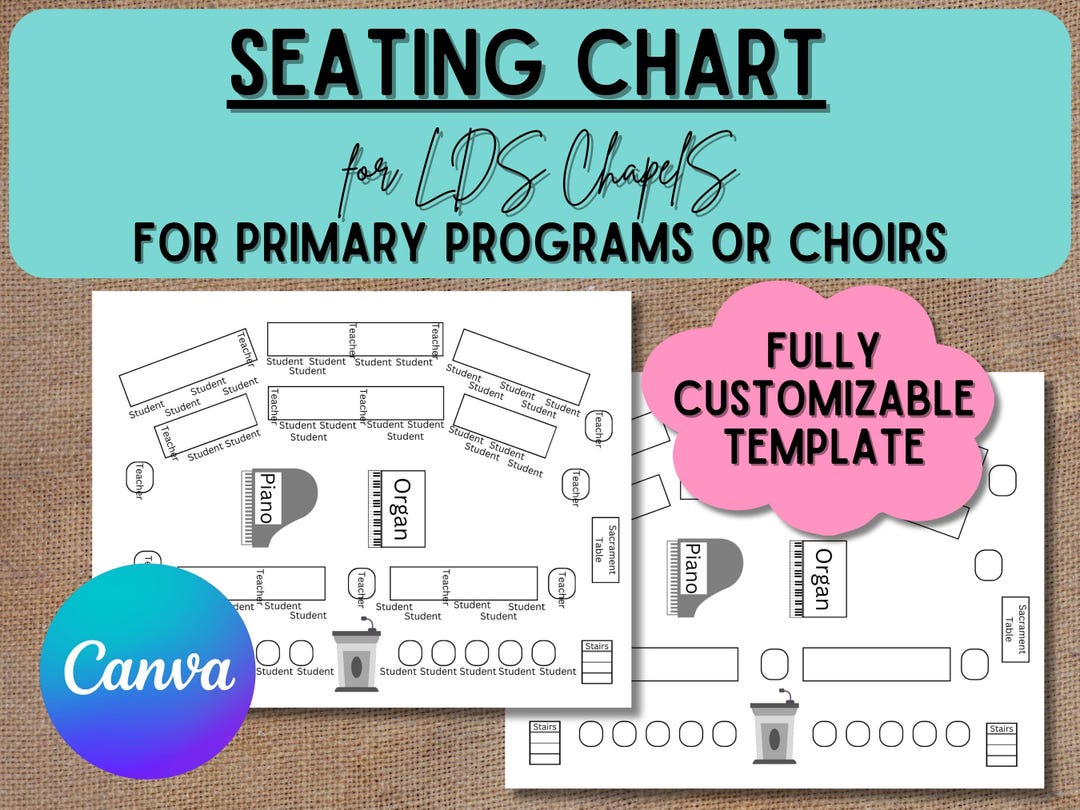 Primary Program Seating Chart Template: Customizable in Canva (digital ...