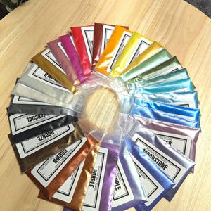 Premium Quality Mica Powder 27 colors 10g for Polymer Clay, Resin Pigment Powder, Soap Making Bath Bombs Natural Cosmetic Grade Arts
