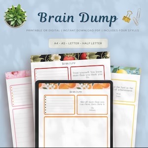 Brain Dump, Brain Dump Template, Brain Dump Planer, Landing Page, Meine Gedanken, kreativer Raum, Notizen, Ideen, Ideen, Brainstorm, Mind Map, Aufgaben